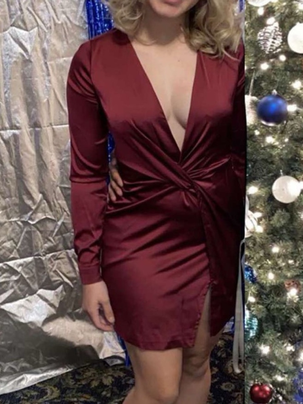Fashion nova sugar free dress burgundy